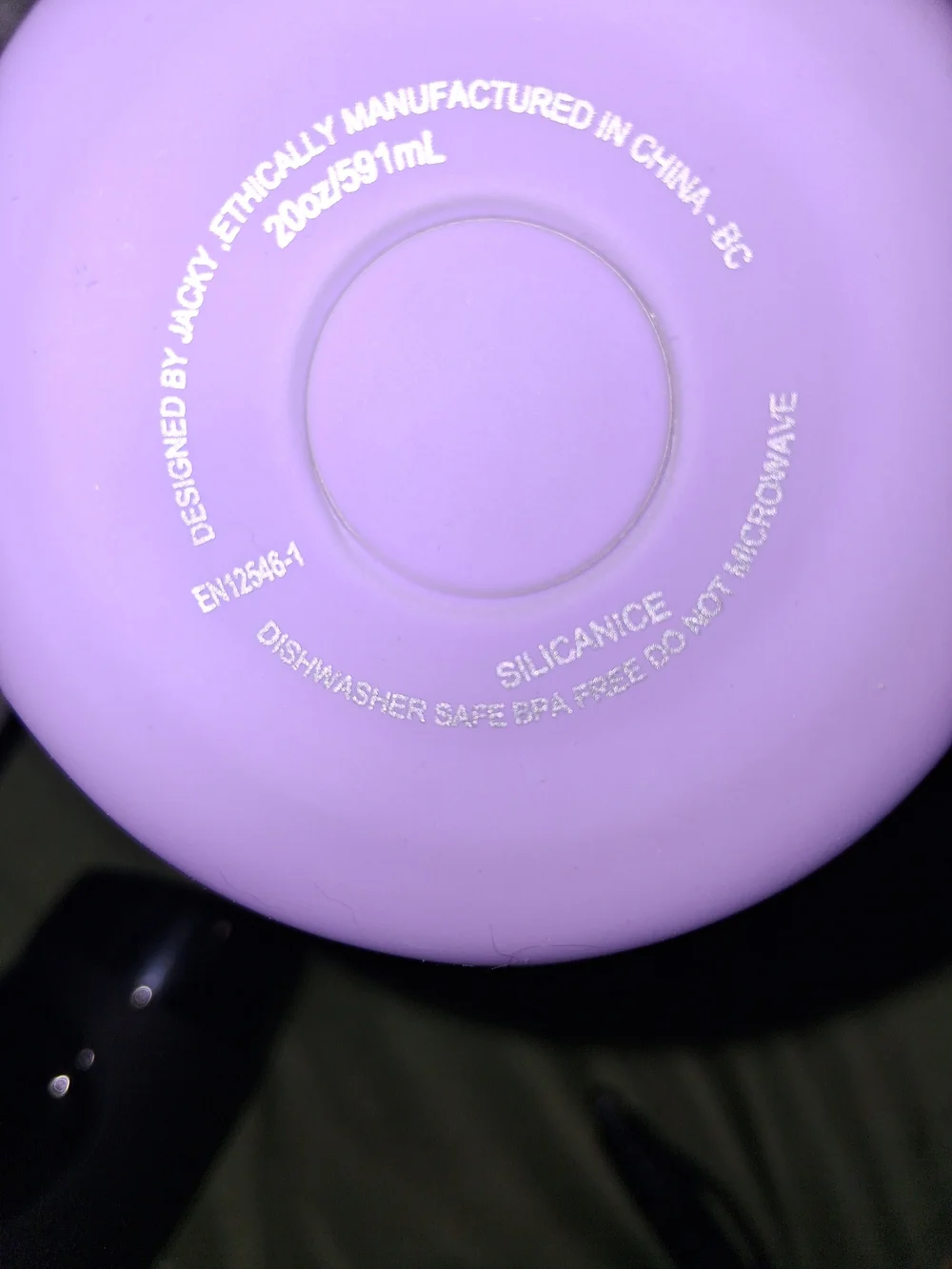 Lilac Silicone Insulated Cup with Pink and White Braided Strap